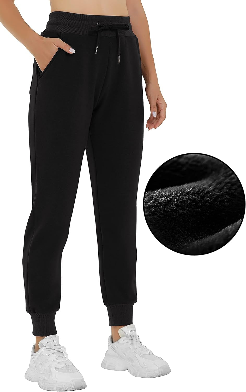 Fleece Lined Joggers for Women Thermal Sweatpants for Women Joggers with Pockets Workout Pants Running Pants