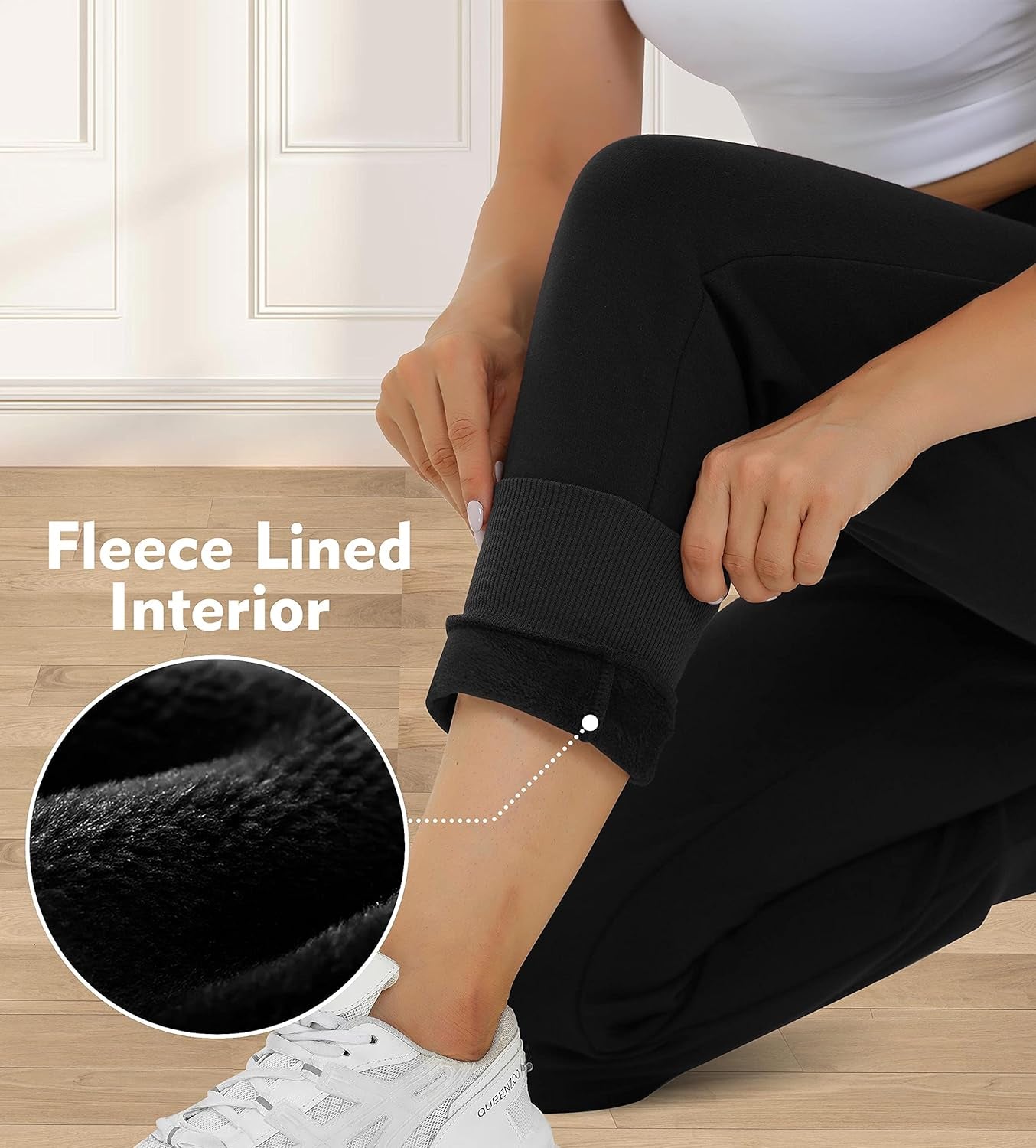 Fleece Lined Joggers for Women Thermal Sweatpants for Women Joggers with Pockets Workout Pants Running Pants